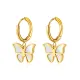 Wholesale Stainless Steel Shell Butterfly Hoop Earrings