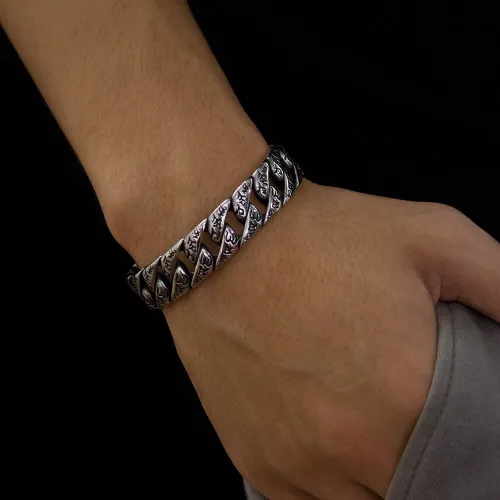 Wholesale Stainless Steel Six Character Mantra Bangle