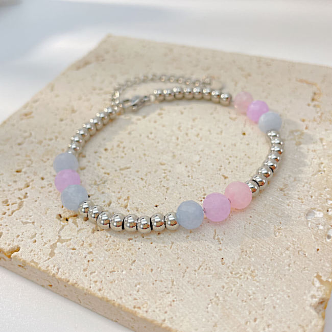 Wholesale Stainless Steel Beads & Stone Bracelet