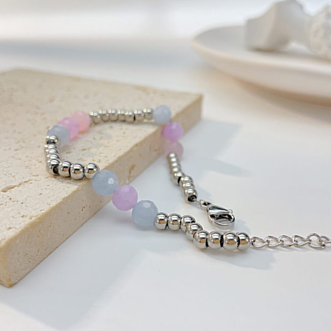 Wholesale Stainless Steel Beads & Stone Bracelet