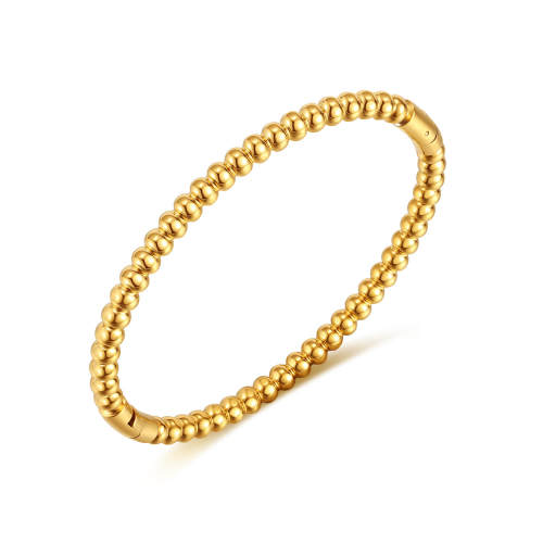 Wholesale Stainless Steel Gold Beads Bangle