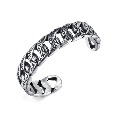 Wholesale Stainless Steel Six Character Mantra Bangle