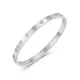 Wholesale Stainless Steel Heart Embossed Bangle with CZ