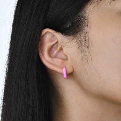 Wholesale Stainless Steel Candy Color Hoop Earrings