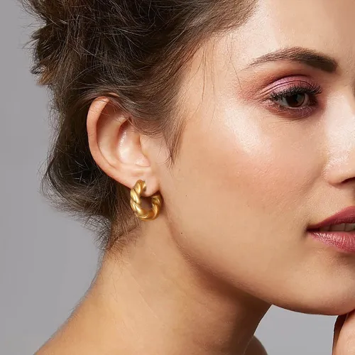 Wholesale Stainless Steel Chunky Twisted Hoop Earrings