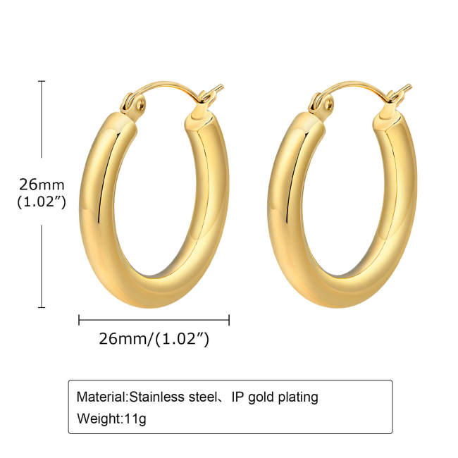 Wholesale Stainless Steel Tube Hoop Earrings