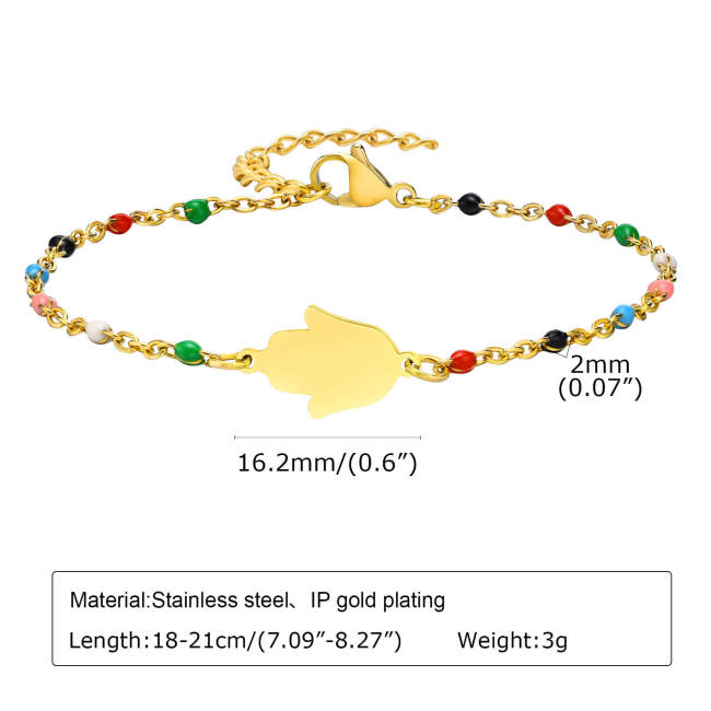 Wholesale Stainless Steel Colorful Drip Oil Bracelet