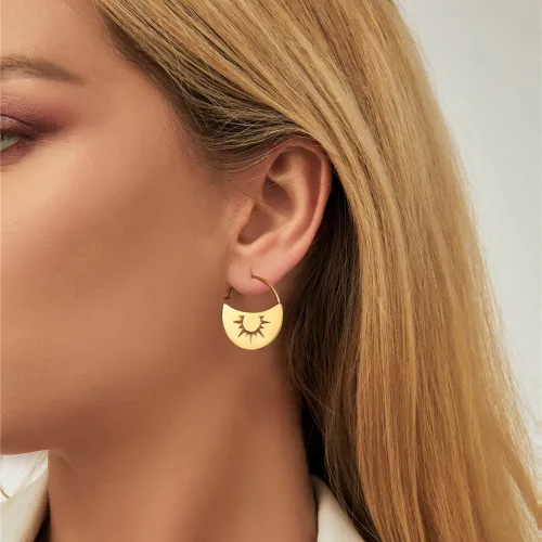 Wholesale Stainless Steel Moon Sun Earring