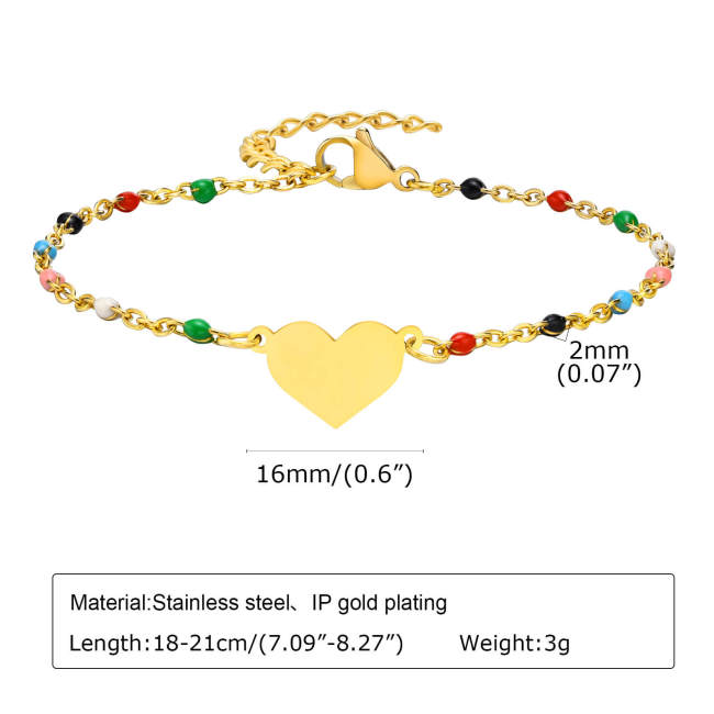 Wholesale Stainless Steel Colorful Drip Oil Bracelet