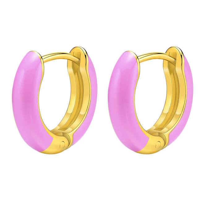 Wholesale Stainless Steel Candy Color Hoop Earrings