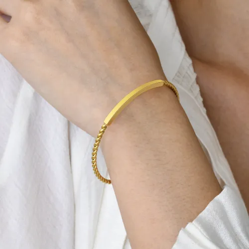 Wholesale Stainless Steel Engravable Twisted Cuff Bangle