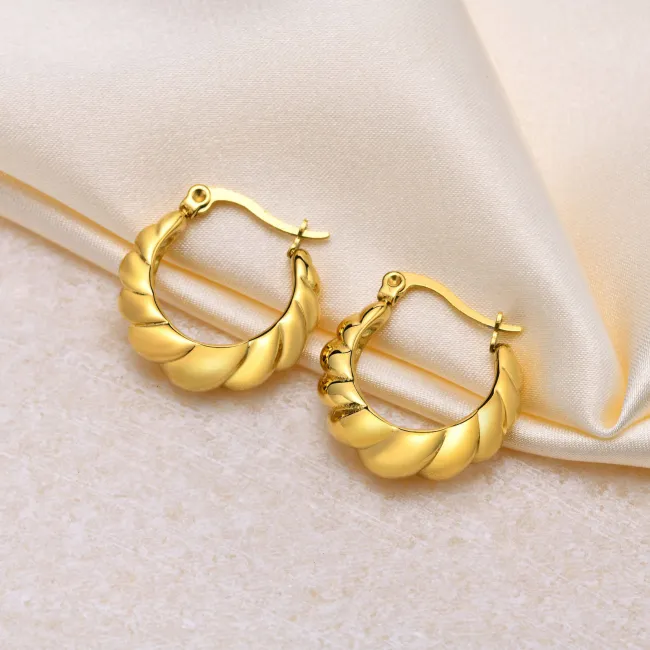 Wholesale Stainless Steel Chunky Screw Threaded Earrings