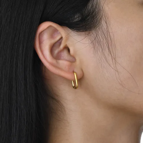 Wholesale Stainless Steel Paperclip Hoop Earrings