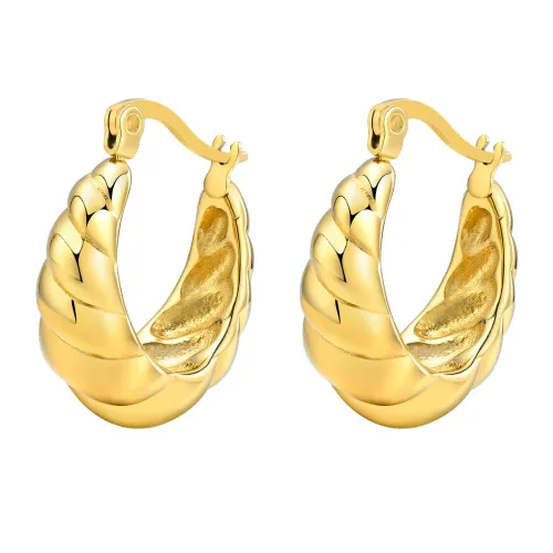Wholesale Stainless Steel Chunky Screw Threaded Earrings