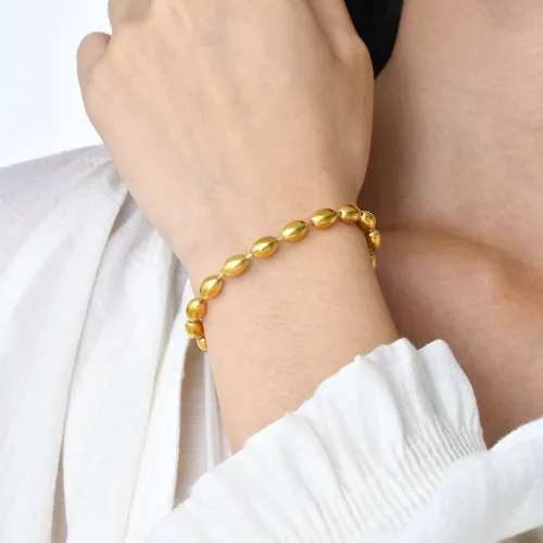Wholesale Stainless Steel Oval Ball Chain Bracelet