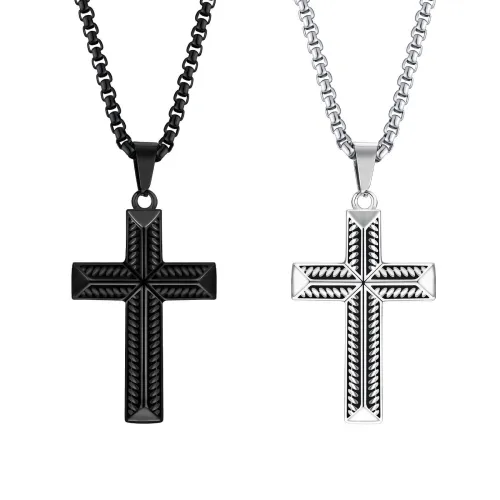 Wholesale Stainless Steel Rope Design Cross Pendant
