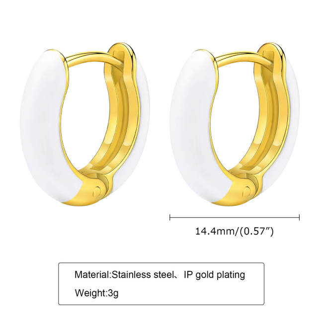 Wholesale Stainless Steel Candy Color Hoop Earrings