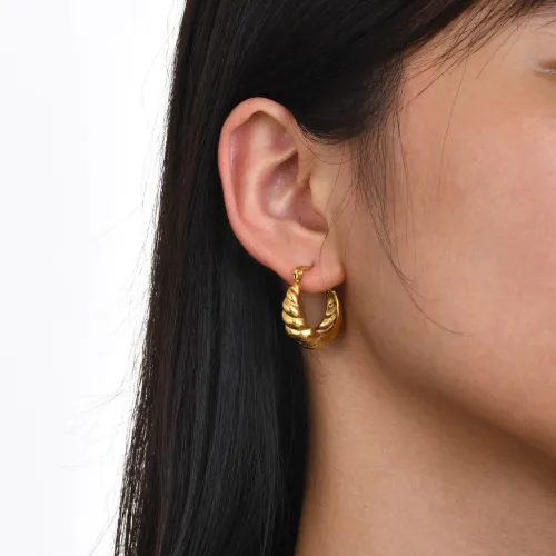 Wholesale Stainless Steel Chunky Screw Threaded Earrings