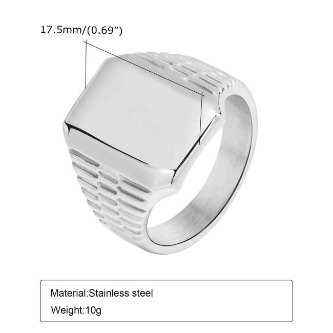 Wholesale Stainless Steel Engravable Strap Style Band Ring