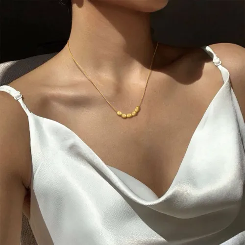 Wholesale Stainless Steel Beads Snake Chain Necklace