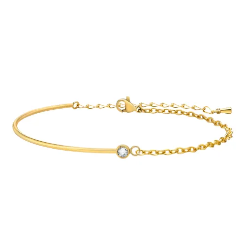 Wholesale Stainless Steel Half Bangle Half Chain Bracelet