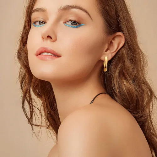 Wholesale Stainless Steel Flat Möbius Hoop Earrings
