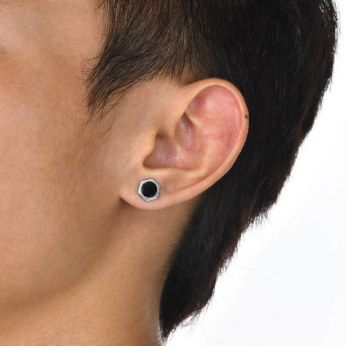 Wholesale Stainless Steel Hexagonal Stud Earrings