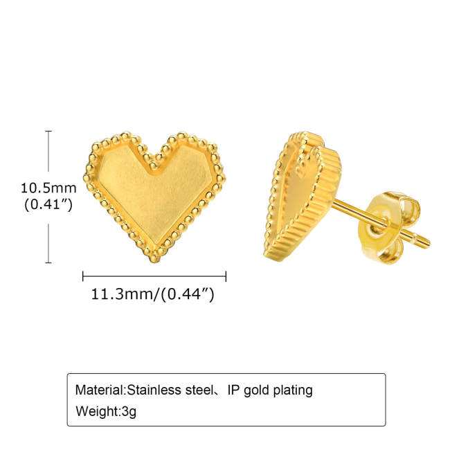 Wholesale Stainless Steel Heart Earring Necklace Set
