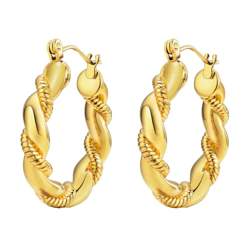 Wholesale Stainless Steel Dragon Texture Hoop Earrings