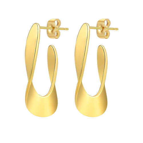 Wholesale Stainless Steel Flat Möbius Hoop Earrings