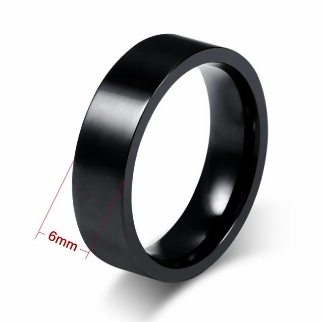 Wholesale Stainless Steel Mens Black Name Wedding Ring