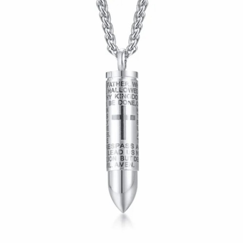 Wholesale Stainless Steel Mens Scriptures Bullet Pendant