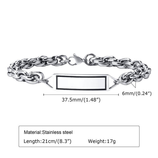 Wholesale Stainless Steel Personalized Rope Chain Bracelet