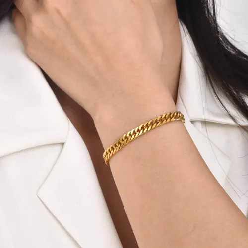 Wholesale Stainless Steel Gold Tone Chain Link Bracelet