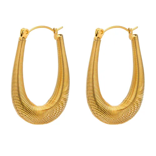 Wholesale Stainless Steel Threaded U Shaped Hoop Earring