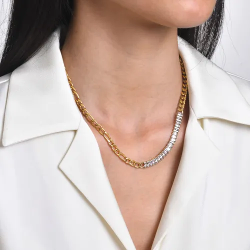 Wholesale Stainless Steel Women NK Chain Tennis Necklace