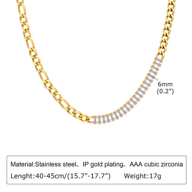 Wholesale Stainless Steel Women NK Chain Tennis Necklace