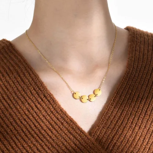 Wholesale Stainless Steel Engravable 10mm Disc Link Necklace