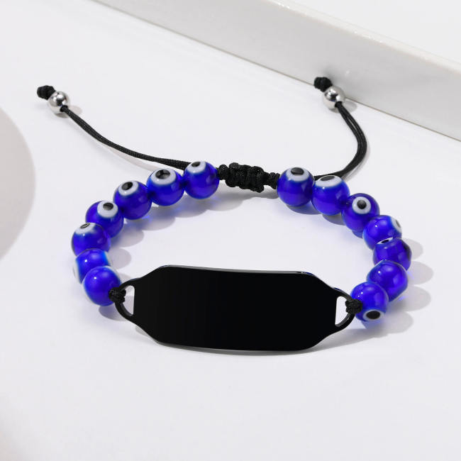 Wholesale Stainless Steel Personalized Devil Eye Beads Bracelet