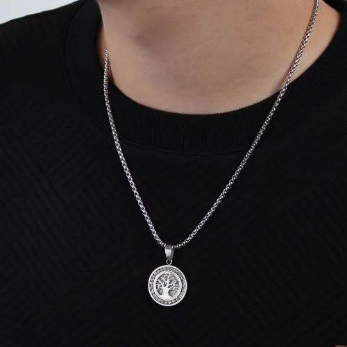 Wholesale Stainless Steel Round Tree of Life Pendant for Men