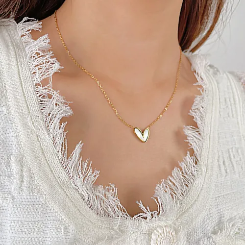 Wholesale Stainless Steel Irregular Shell Heart Pendant