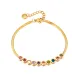 Wholesale Stainless Steel CZ Flat Herringbone Chain Bracelet