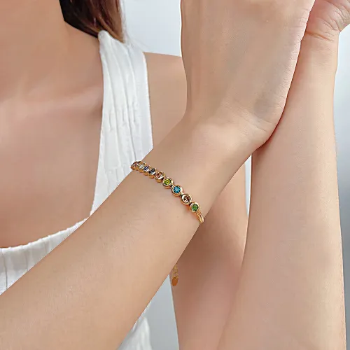 Wholesale Stainless Steel CZ Flat Herringbone Chain Bracelet