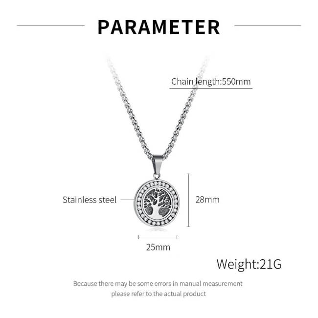 Wholesale Stainless Steel Round Tree of Life Pendant for Men