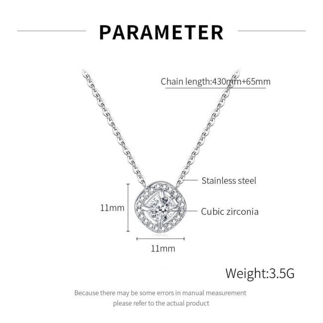 Wholesale Stainless Steel Sparkling Square CZ Stud Earrings