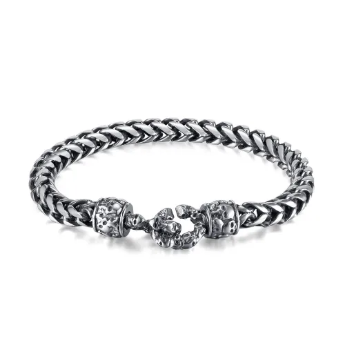 Wholesale Stainless Steel Vintage Skull Bracelet for Men