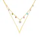 Wholesale Stainless Steel Initial V Link Layered Necklace