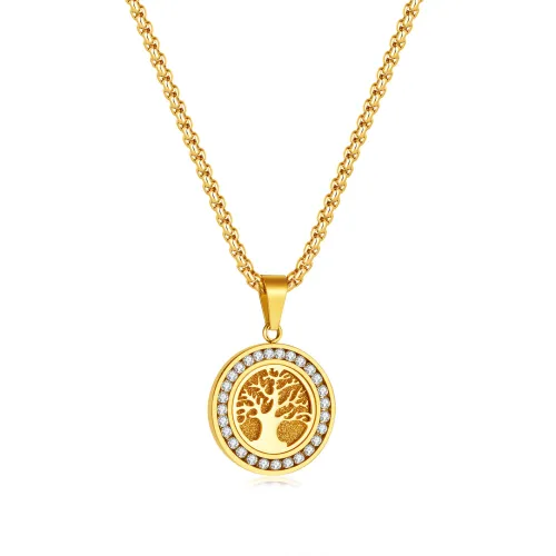 Wholesale Stainless Steel Round Tree of Life Pendant for Men