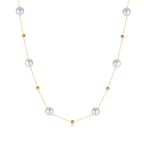 Wholesale Stainless Steel Bead Link Paperclip Necklace