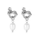 Wholesale Stainless Steel Knot Pearl Drop Earrings